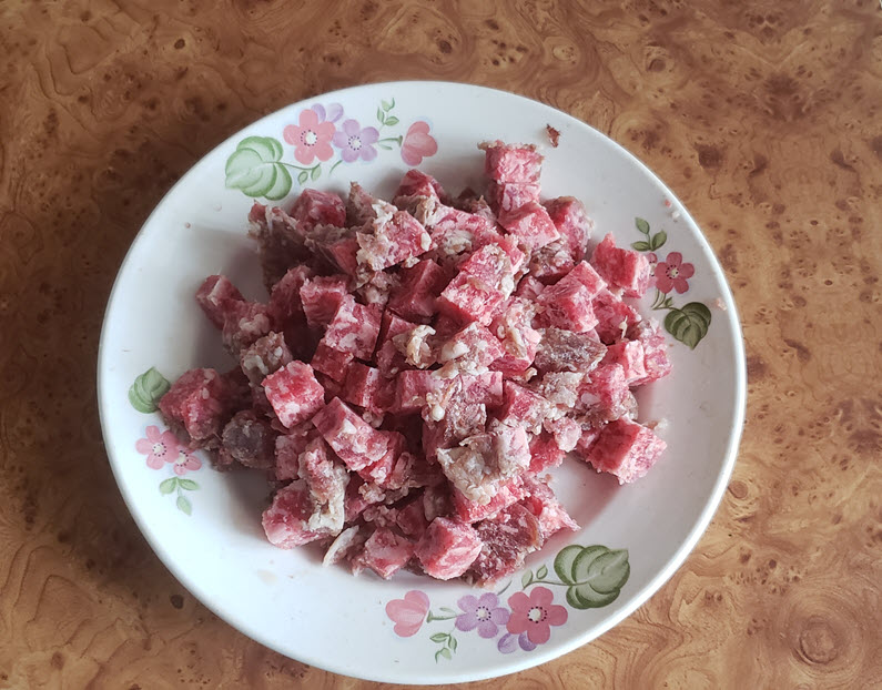 Рисовая каша с мясом - нарезанный фарш
