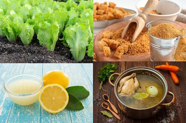 Салат зеленый с сухарным соусом